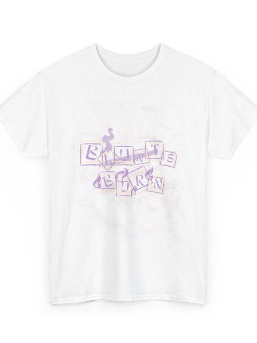 Retro Blunts Burn Graphic Tee | Purple Flame Streetwear T-Shirt